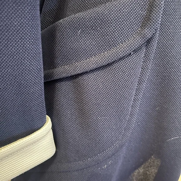 Vintage Butte Knit Navy Blue and White Long Sleeve Knee Length Dress - Picture 5 of 6